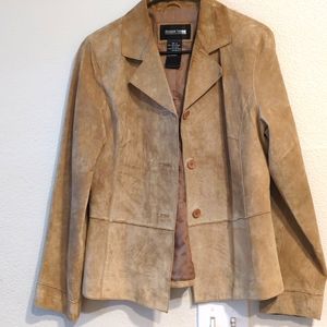 Brandon Thomas leather ladies jacket size Medium Tan Medium.